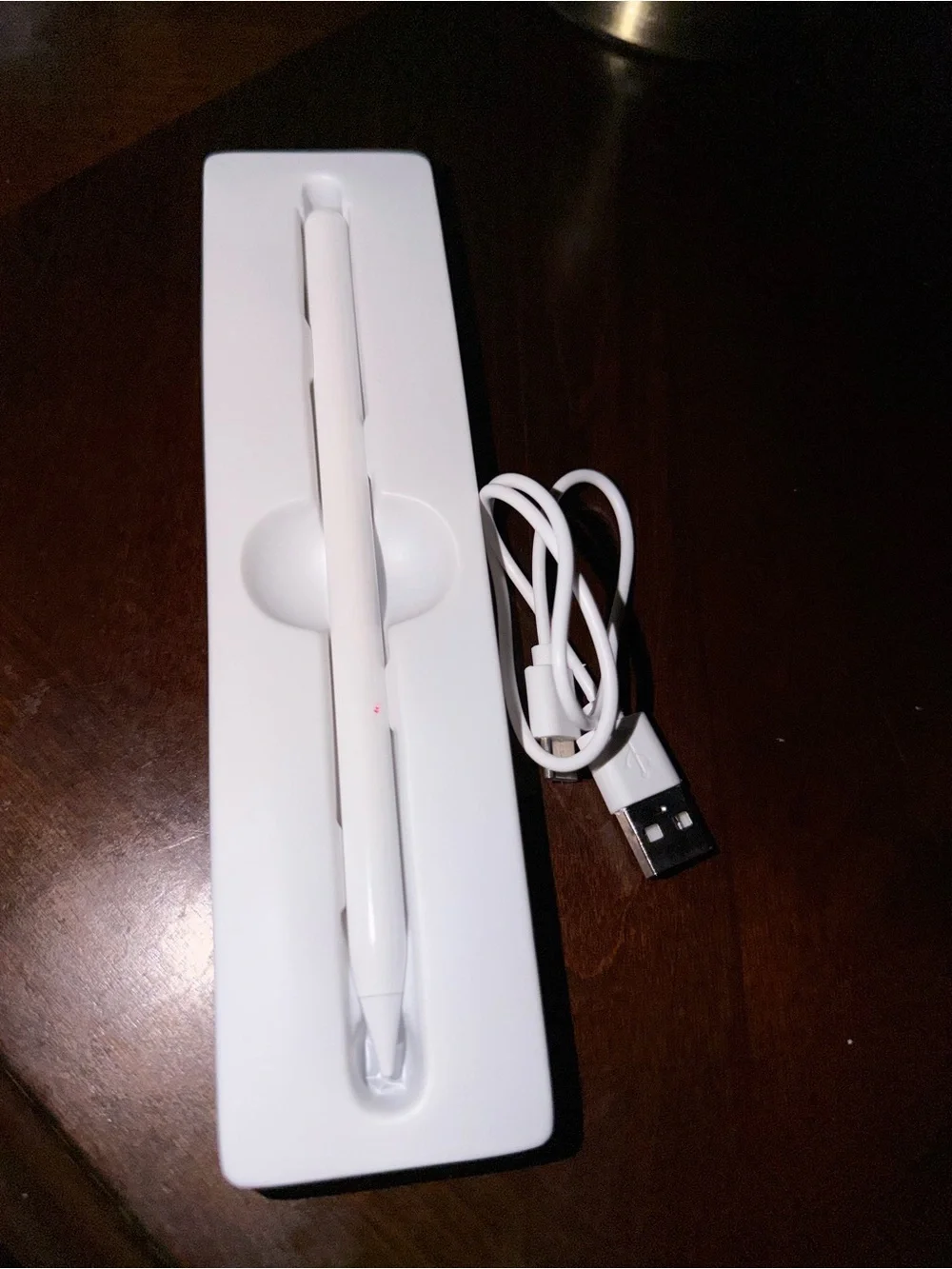 White Active Stylus Pen with USB Charging Cable
